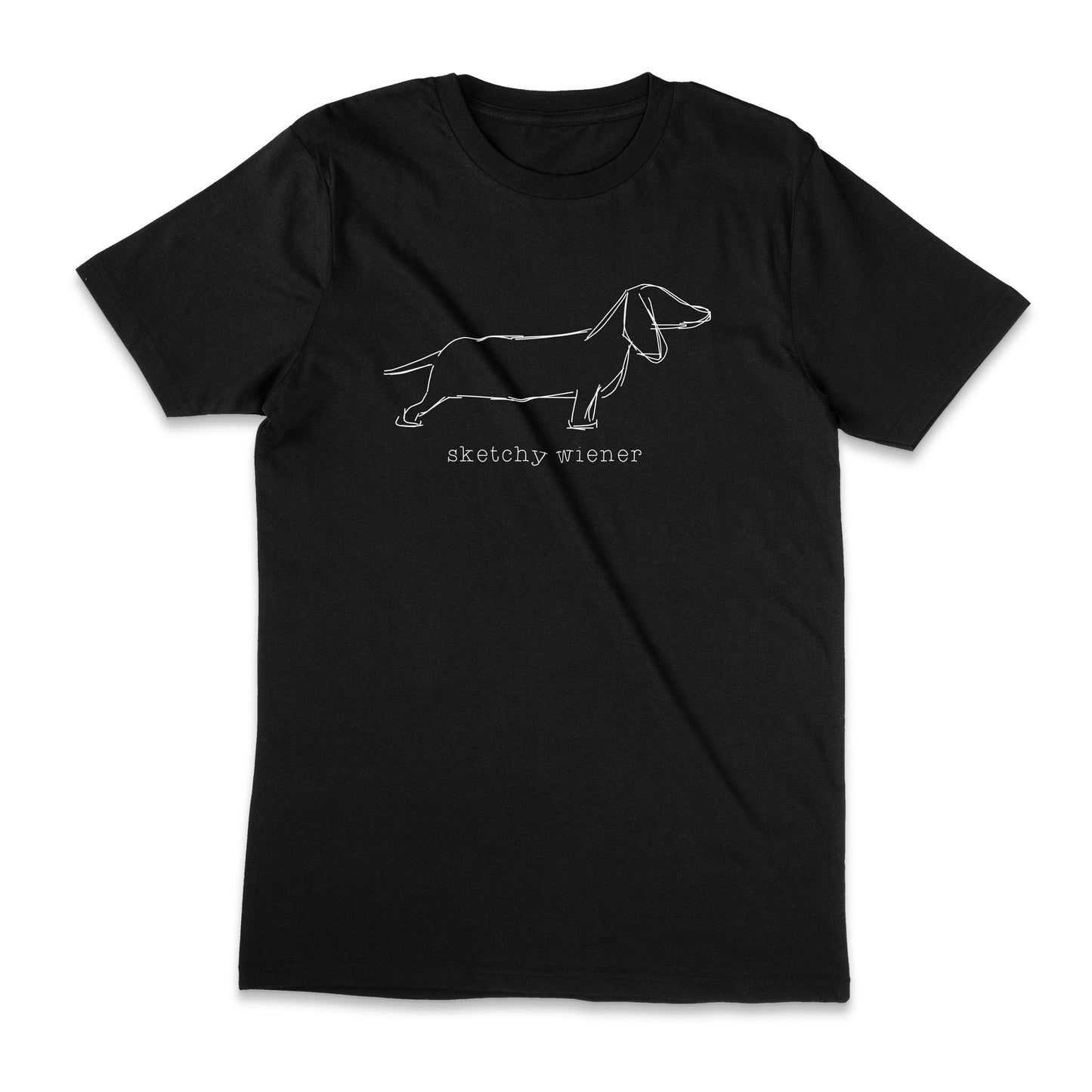 sketchy wiener - dachshund dog pun penis joke unisex t-shirt