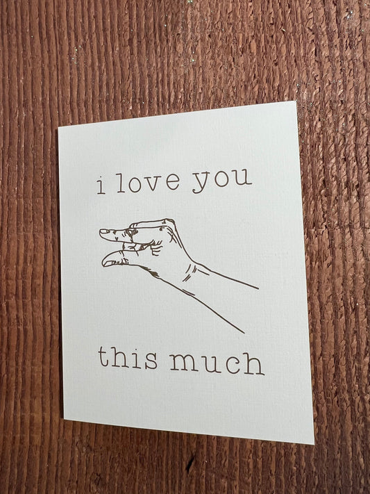 i love you this much - 'Happy' Valentine's or anniversary card for 'significant' others