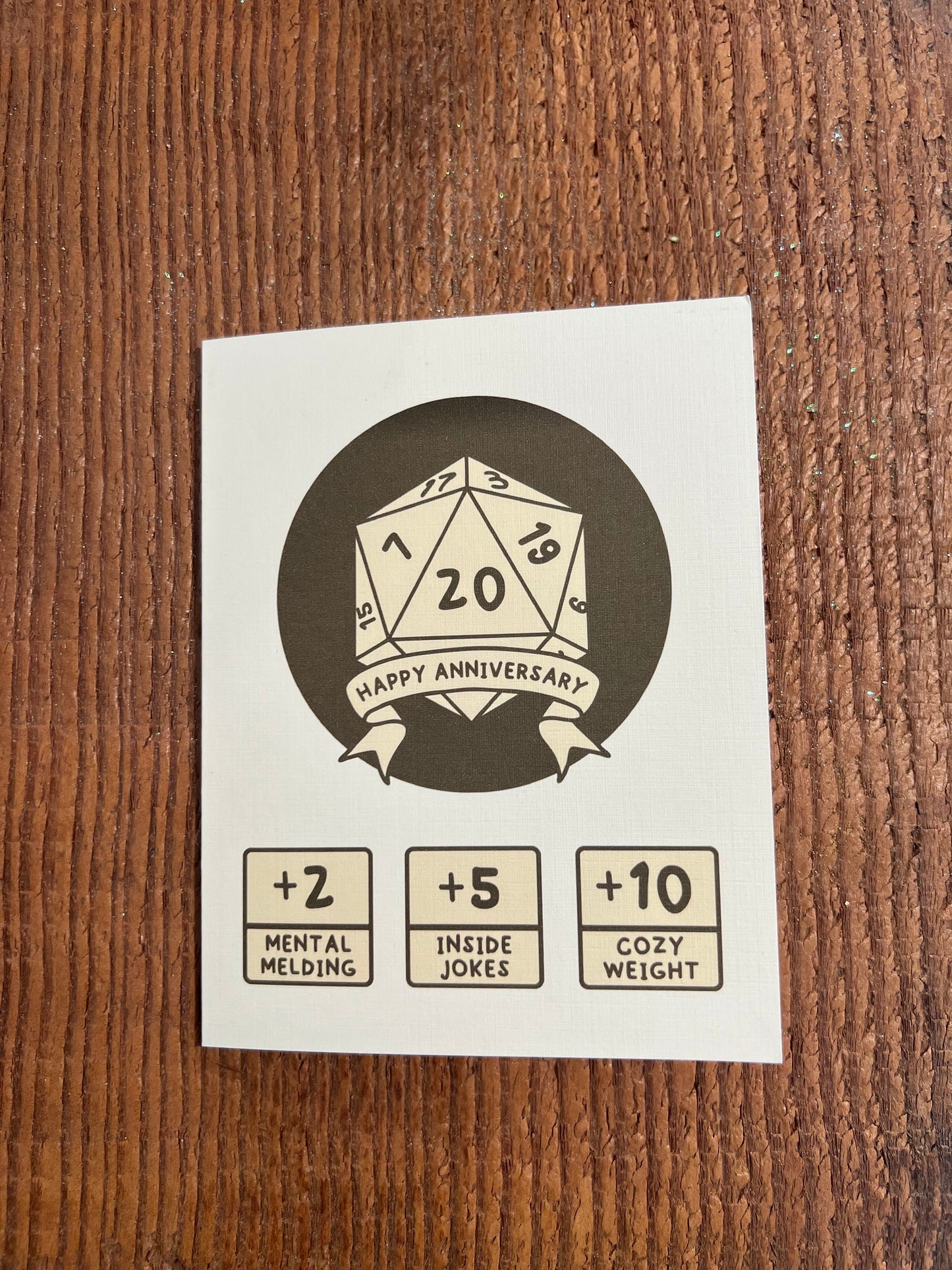 Happy Anniversary Level Up Natural 20 D20 D&D Card