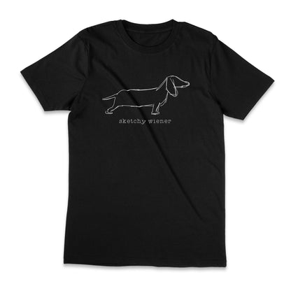 sketchy wiener - dachshund dog pun penis joke unisex t-shirt