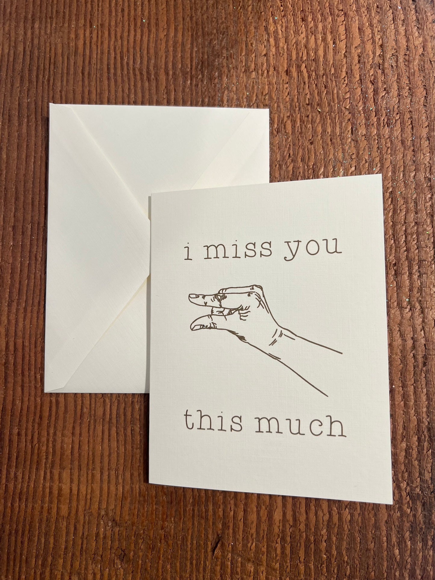i miss you this much - mean 'missing' you, breakup/divorce, moving, graduation, retirement card
