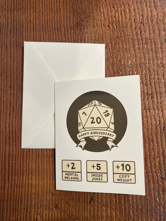 Happy Anniversary Level Up Natural 20 D20 D&D Card