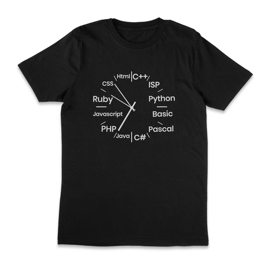 Breanna's Programming Languages Clock Unisex T-Shirt