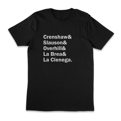 Black Beverly Hills Street Names Unisex T-Shirt