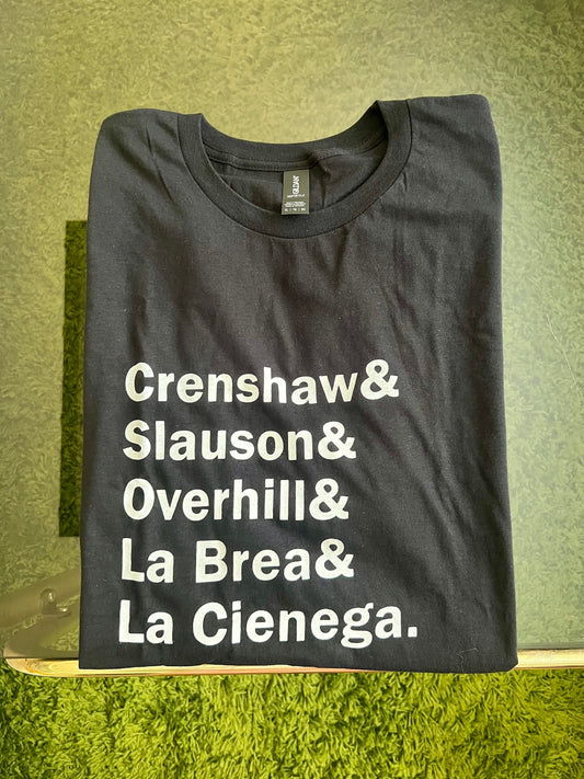 Black Beverly Hills Street Names Unisex T-Shirt