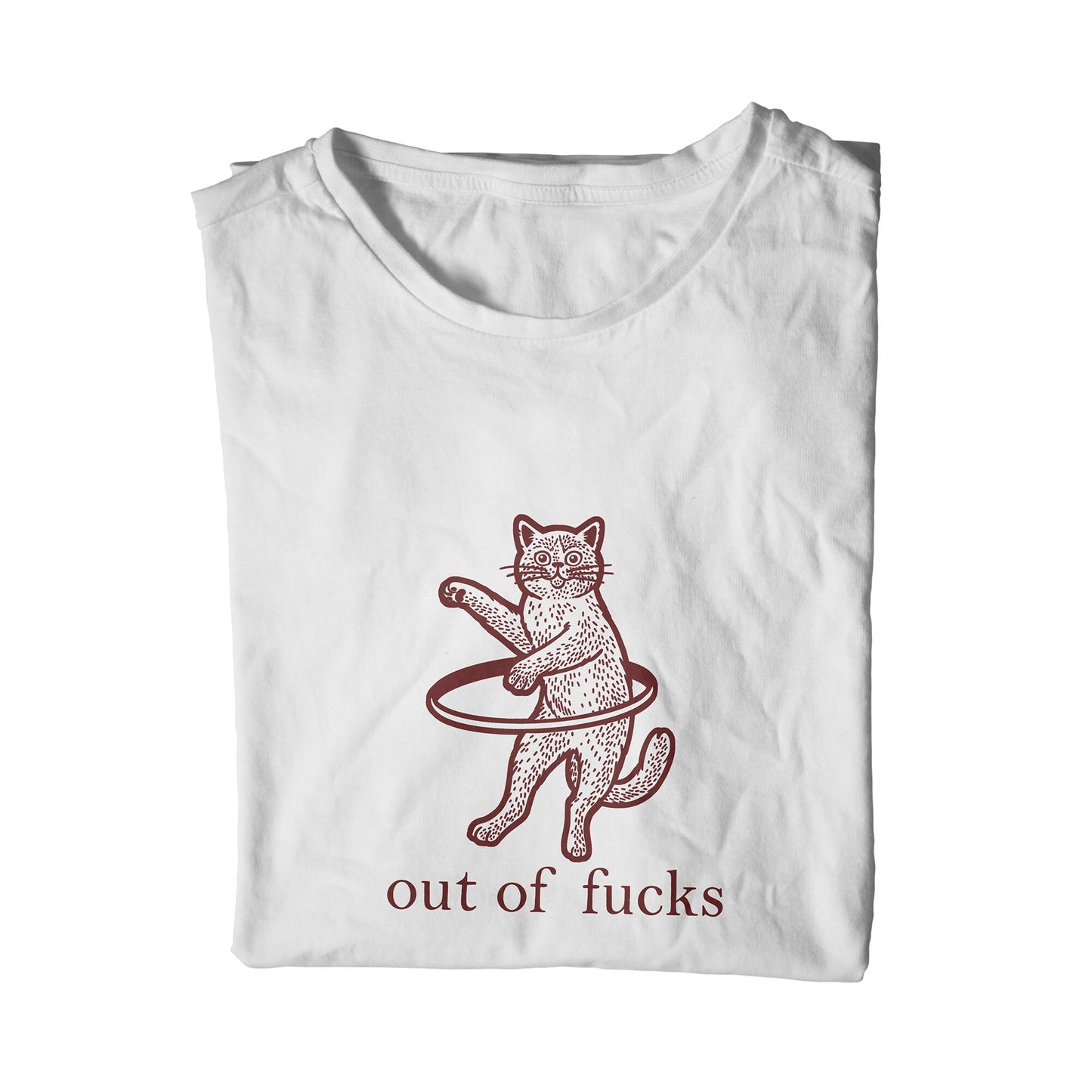 Out of Fucks Hula Hooping Cat Unisex T-Shirt