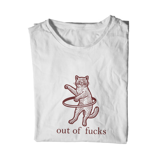 Out of Fucks Hula Hooping Cat Unisex T-Shirt