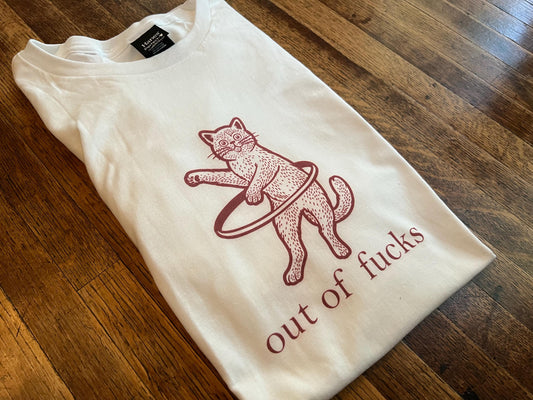 Out of Fucks Hula Hooping Cat Unisex T-Shirt
