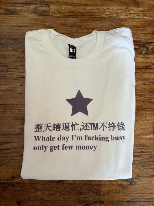 Whole Day I'm Fucking Busy Only Get Few Money Star Unisex T-Shirt
